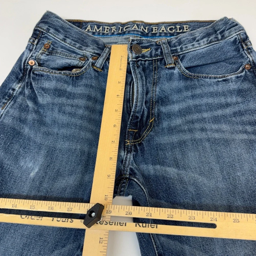 American Eagle Jeans Mens 29x28 Blue Slim Straight Denim Skate Indie Gorpcore - Picture 7 of 8